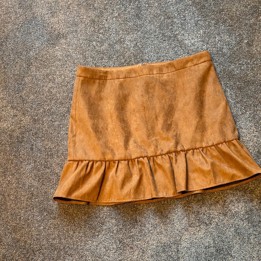 J. Crew Tan Ruffled Mini Skirt NWT